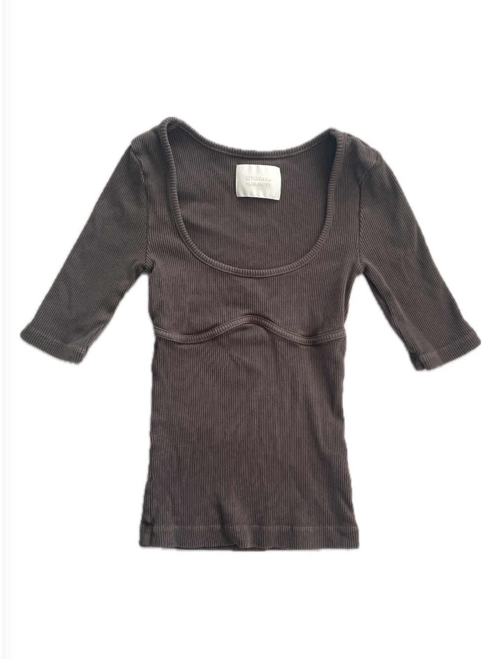 ✰ Citizens Of Humanity Brown, Ribbed Scoop-Neck Top ✰